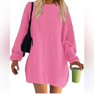 BTFBM PINK WOMEN STRIPE SHOUDER SOFT SWEATSHIRT LARGE LIKE NEW BUBBLE SLEEVES